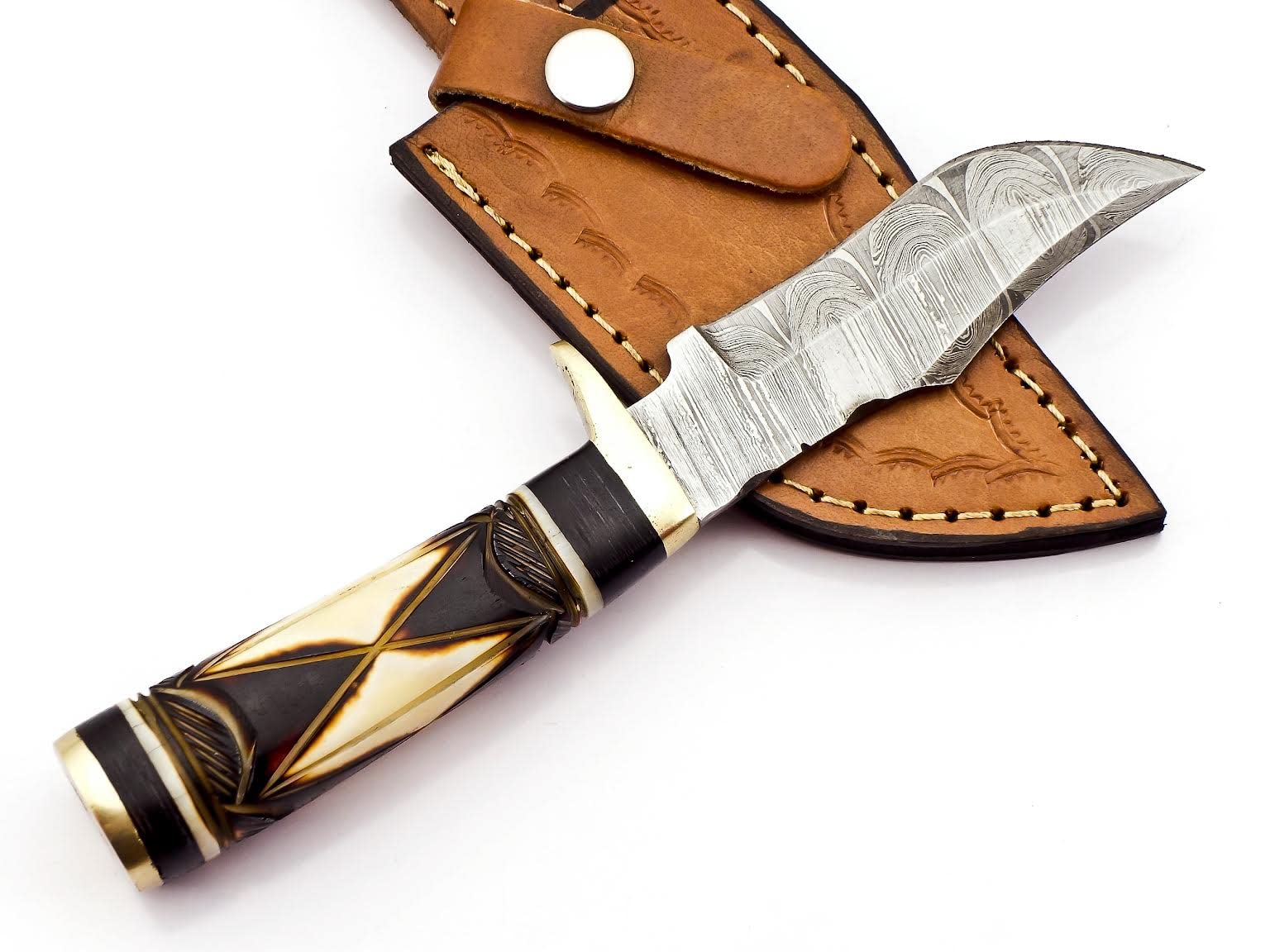 UK UNIQUE SHARP KNIVES Handmade Damascus Steel Small skinner knife SK-2021 Beautiful Handle