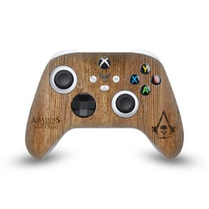 head case designs officially licensed assassin's creed wood and metal chest black flag graphics vinyl sticker gaming skin decal cover compatible with xbox series x/s controller