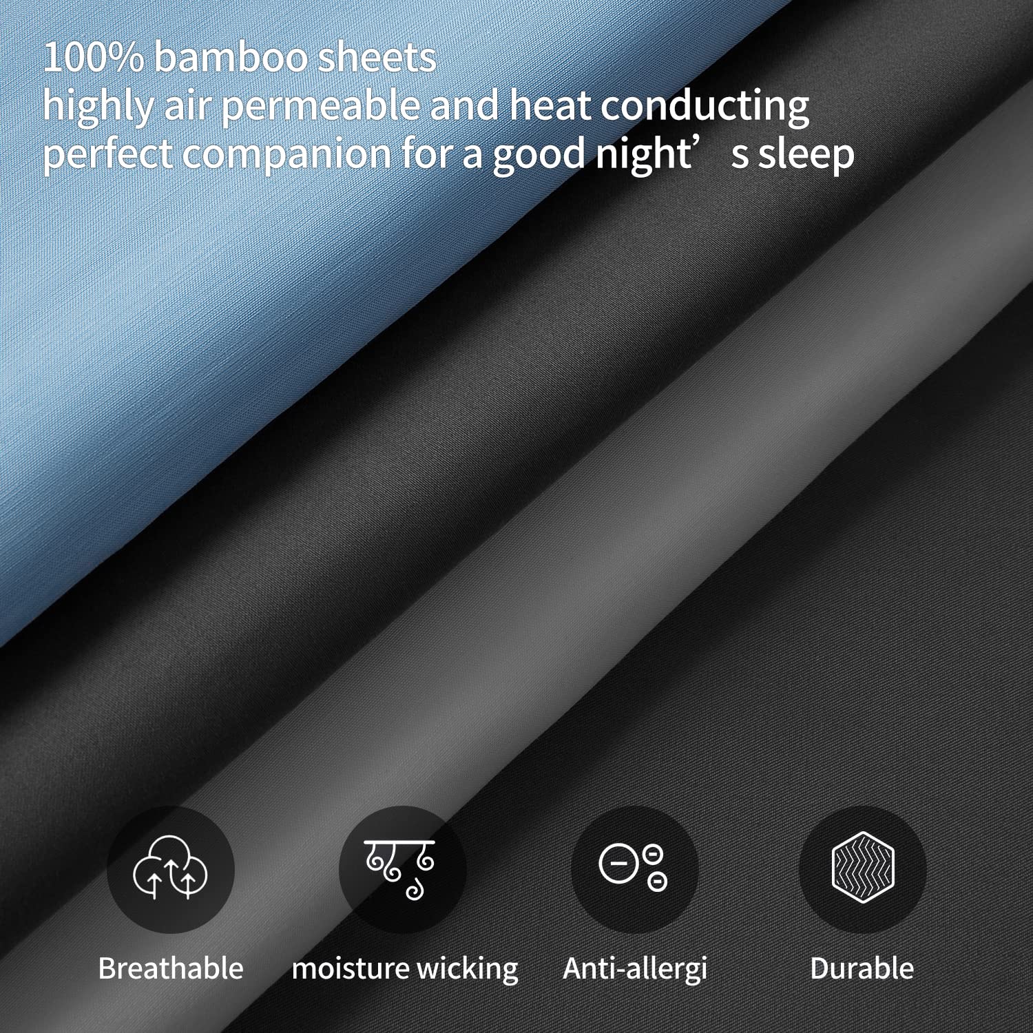 SONORO KATE Bed Sheets 6 Piece Set,Super Soft Breathable& Cooling,Deep Pockets 16",Soft,Machine Washable(Dark Grey,King)