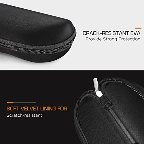 MoKo Storage Case for Safety Sunglasses, EVA Semi Hard Shell Sunglasses Case with Belt Clip, Scratch-Resistant Protective Eyeglasses Carrying Case, Black