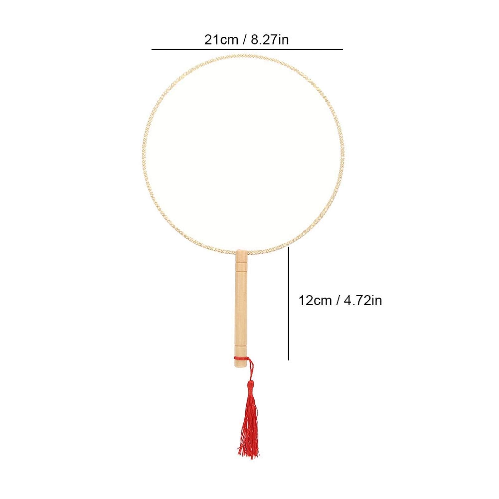 Beufee 2 Pack Chinese Hand Fan, DIY Chinese Round Fan Chinese Ancient Style Court Blank Hand Fan Chinese Style Silk Fan for Women Dance Wedding Translucent Silk