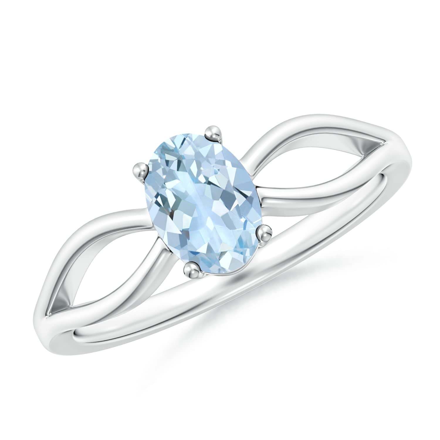 CARILLON Stackable 925 Sterling Silver 1 Ctw Oval Aquamarine Gemstone Women Statement Ring (Sterling Silver, 6)