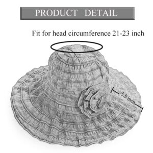 Women Folding Vintage Outdoor Sun Hats for Beach Garden Travelling UV Protection Beige