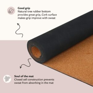 Shakti Warrior Mandala Cork Yoga mat,Extra Long and Wide,Artist Designed, Premium eco friendly mats, Non Slip, Great for Regular & Hot Yoga, Pilates and Work out (84 inchx27 inchx2mm Thick)