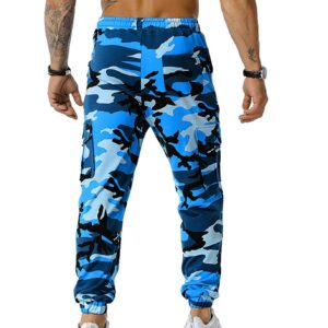 CHSWVUKQ Men's Casual Camouflage Cargo Jogging Elastic Mid-Waist Military Army Camo Combat Work Sweatpants with Pockets