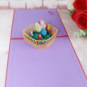 Lveofielygi Easter Pop Up Cards - 3D Greeting Card Funny for Kids,Bunny, Eggs Mountain, Inside