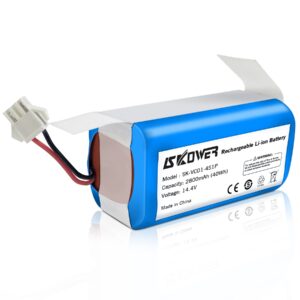 skower 14.4v 2800mah replacement battery compatible with coredy r300 500 550+ r650 r3500 r3500s x500 amarey a900 goovi d380 c800 shark rv750 eufy robovac 11s robot vacuum battery