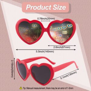 2 Pack Heart Shaped Diffraction Glasses for Women, Heart Effect Sunglasses are Perfect for Valentines Day Accessories, Rave Party, Wedding Party, Musical Evening, Fireworks Shows.