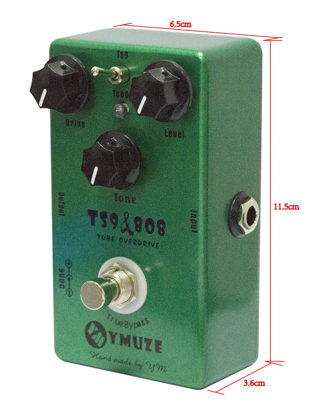 YMUZE Hand-made TS9 TS808 Tube Overdrive Guitar Effect Pedal True Bypass (YMUZE TS9)