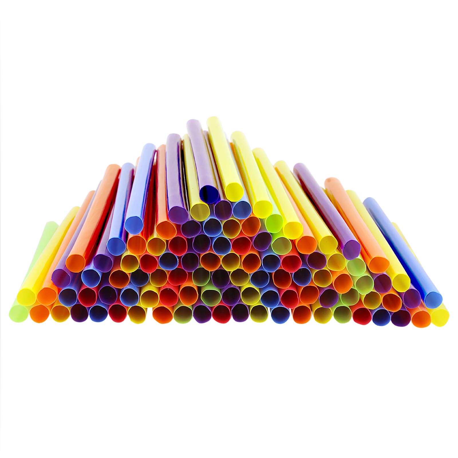 Comfy Package [Case of 3,000] 10 mm Jumbo Smoothie Straws, 8.5" High Plastic Boba Straws, Milkshake Straws - Assorted Colors