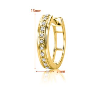 Orovi 0.07 Carat Diamond Hoop Earrings for Women - 14K Yellow Gold Earrings for Women - Elegant Timeless Womens Earrings Set - Small Hoop Earrings for Women - Jewelry for Women