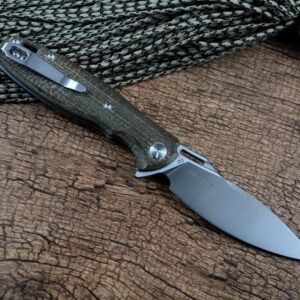 Twosun Hunting Pocket Knives D2 Blade Linen Handle TS162