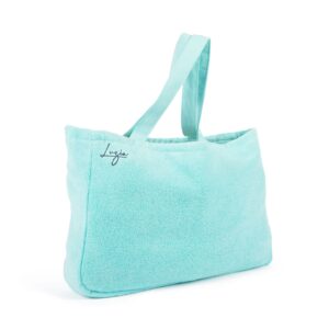 luzia cotton terry tote bag - everyday use - extra large, reversible, shoulder bag - made of luxuriously soft premium cotton (turquoise)