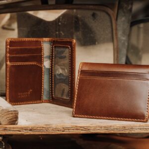 House of Jack Co. Slim Card Wallet | Bifold Credit Card Wallet For Men | Full Grain Cowhide | Minimalist Front Pocket Wallet | Mens Card Holder | Travel Wallet