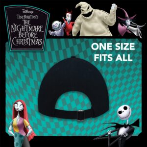 Disney The Nightmare Before Christmas Dad Hat, Jack Skellington Cotton Adult Baseball Cap with Curved Brim, Black, One Size