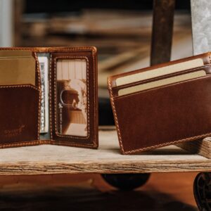 House of Jack Co. Slim Card Wallet | Bifold Credit Card Wallet For Men | Full Grain Cowhide | Minimalist Front Pocket Wallet | Mens Card Holder | Travel Wallet