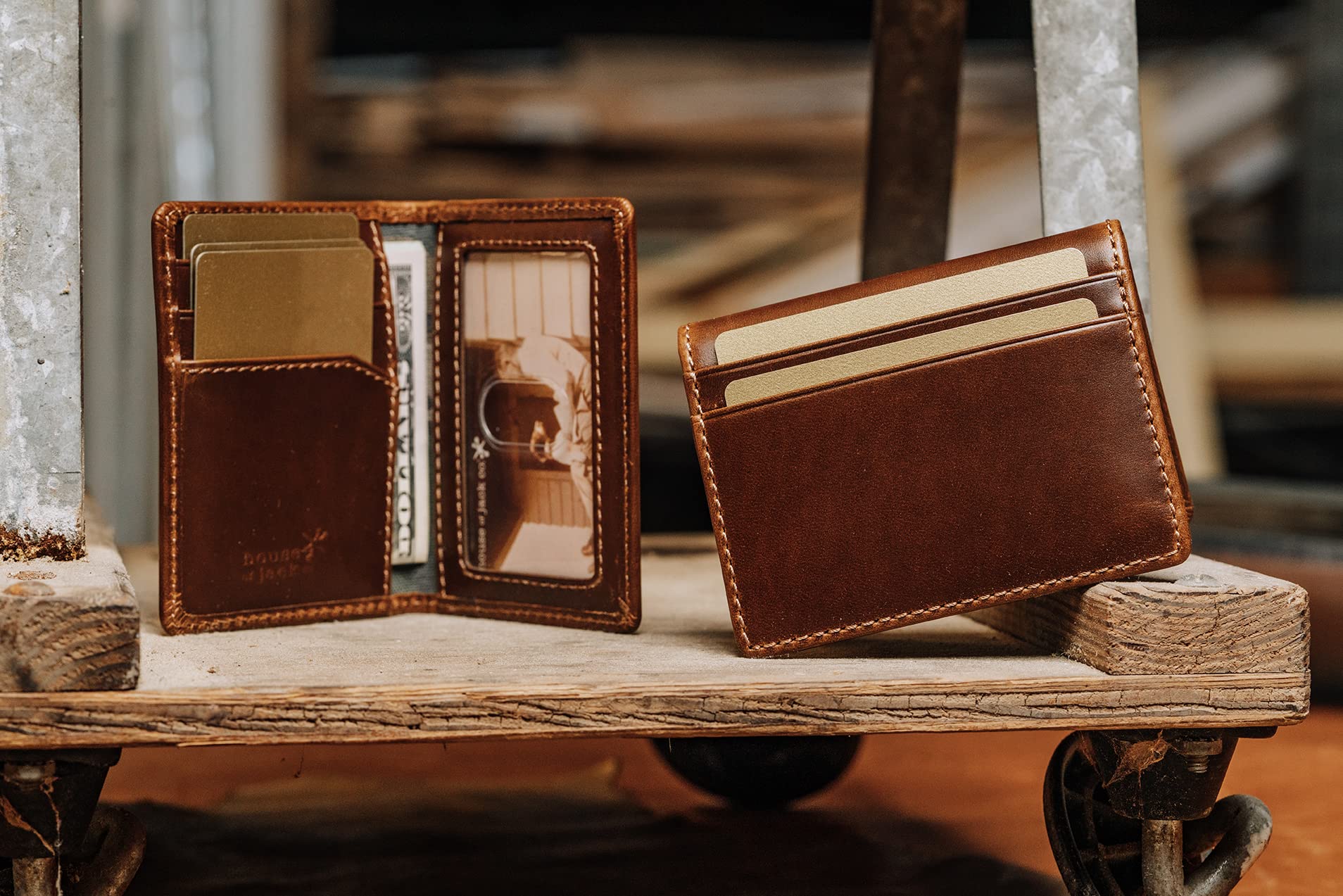 House of Jack Co. Slim Card Wallet | Bifold Credit Card Wallet For Men | Full Grain Cowhide | Minimalist Front Pocket Wallet | Mens Card Holder | Travel Wallet