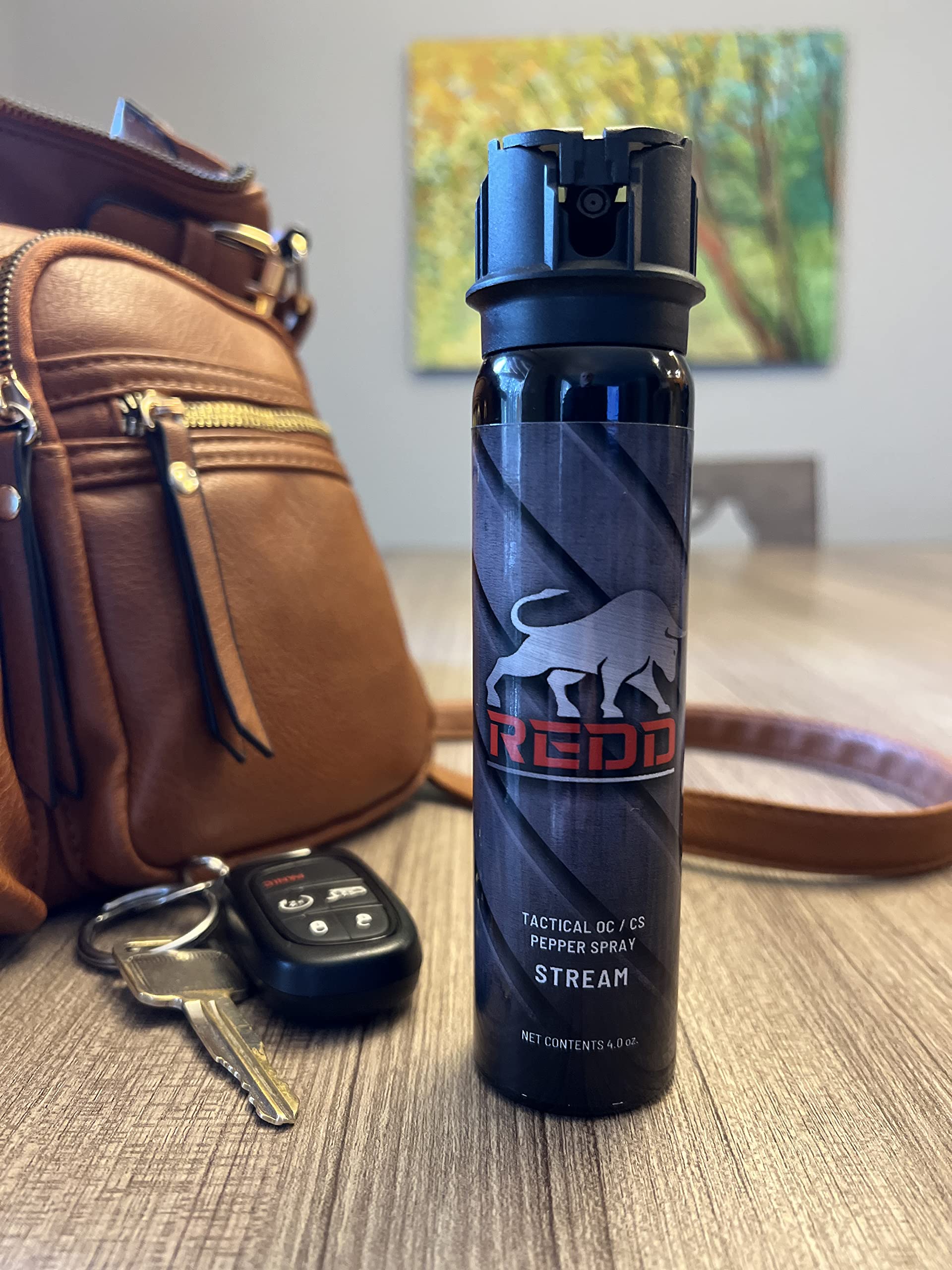 NW Self Defense Products Redd, Tactical OC/CS Pepper Spray - Flip Top Stream (4 oz)