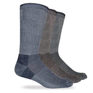 Carolina Ultimate Mens Everyday Merino Wool Blend Socks 3 Pair (as1, alpha, l, regular, regular, Black/Navy/Brown, Large)