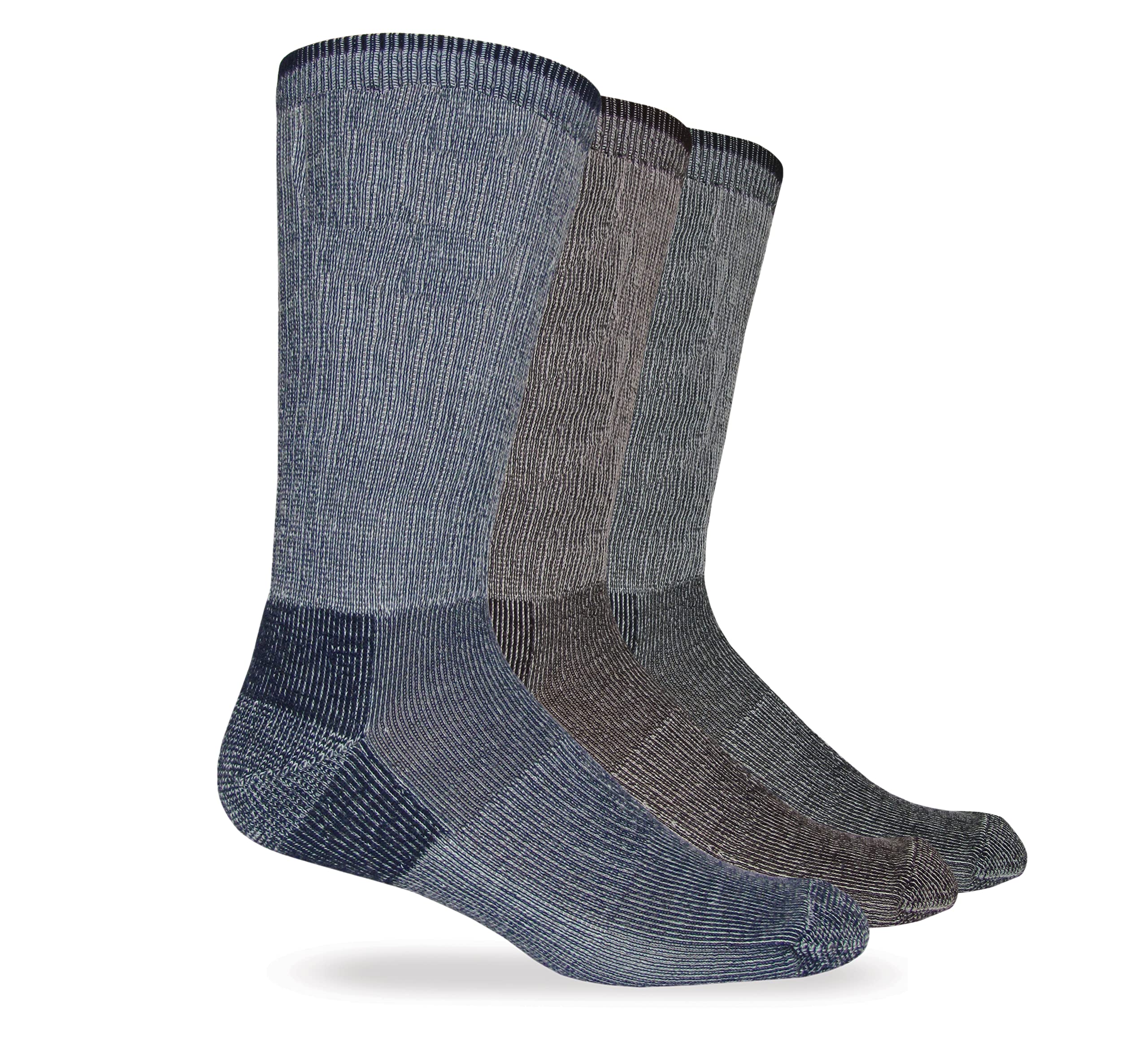 Carolina Ultimate Mens Everyday Merino Wool Blend Socks 3 Pair (as1, alpha, l, regular, regular, Black/Navy/Brown, Large)