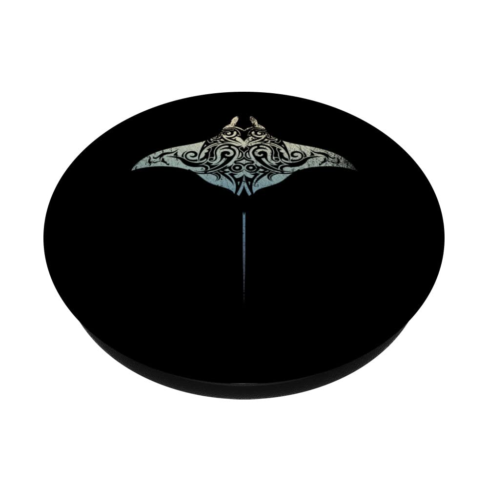 Polynesian Tattoo Tribal Ocean Animal Scuba Diving Manta Ray PopSockets Swappable PopGrip