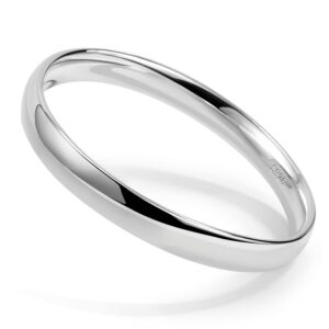 meilanduo solid 925 sterling silver 8mm high polished smooth circle bangle bracelet for women (silver-tone, 60mm for small)