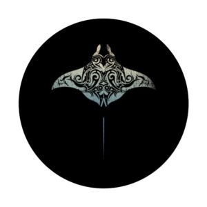 Polynesian Tattoo Tribal Ocean Animal Scuba Diving Manta Ray PopSockets Swappable PopGrip