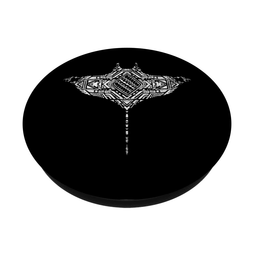 Hawaiian Tattoo Manta Ray Aquarist Ocean Animal Manta Ray PopSockets Swappable PopGrip