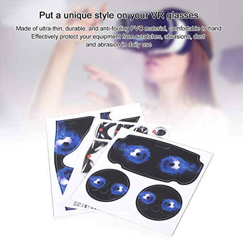 VR Glasses Protective Sticker, VR Headset Stickers Comfortable for Quest 2(Blue Flame Football)