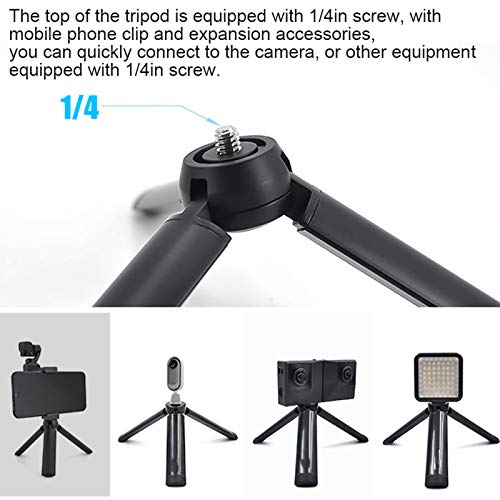 Mini Tripod Phone Tripod,Portable Table Tripod Cold Shoe Base Phone Clip Set Desk Tripod with 1/4'' Screw & Silicone Pad,for Phone Action Camera