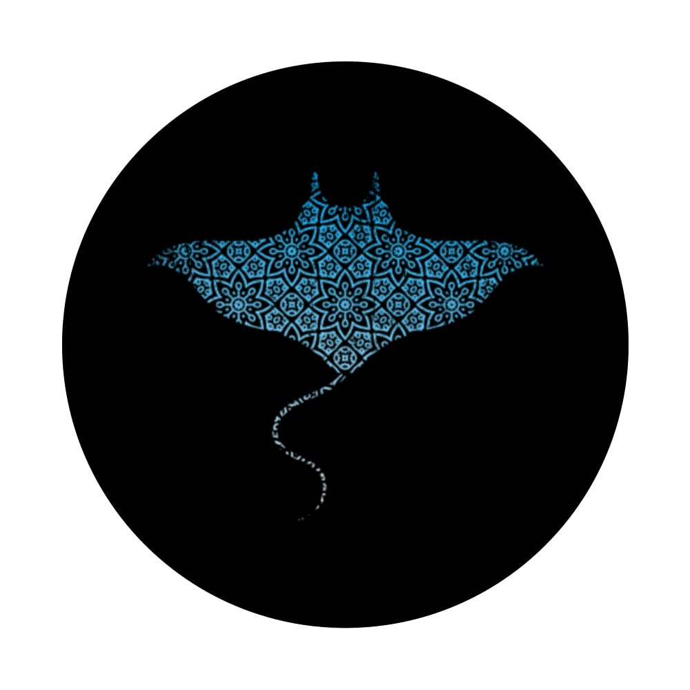 Aquarium Maori Polynesian Tattoo Manta Animal Manta Ray PopSockets Swappable PopGrip