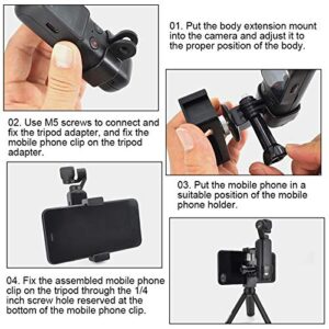 Mini Tripod Phone Tripod,Portable Table Tripod Cold Shoe Base Phone Clip Set Desk Tripod with 1/4'' Screw & Silicone Pad,for Phone Action Camera