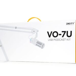 Deity VO-7U Boom Arm Kit USB Dynamic Podcast Microphone with RGB Lights for Game Podcast Stream YouTube (White)