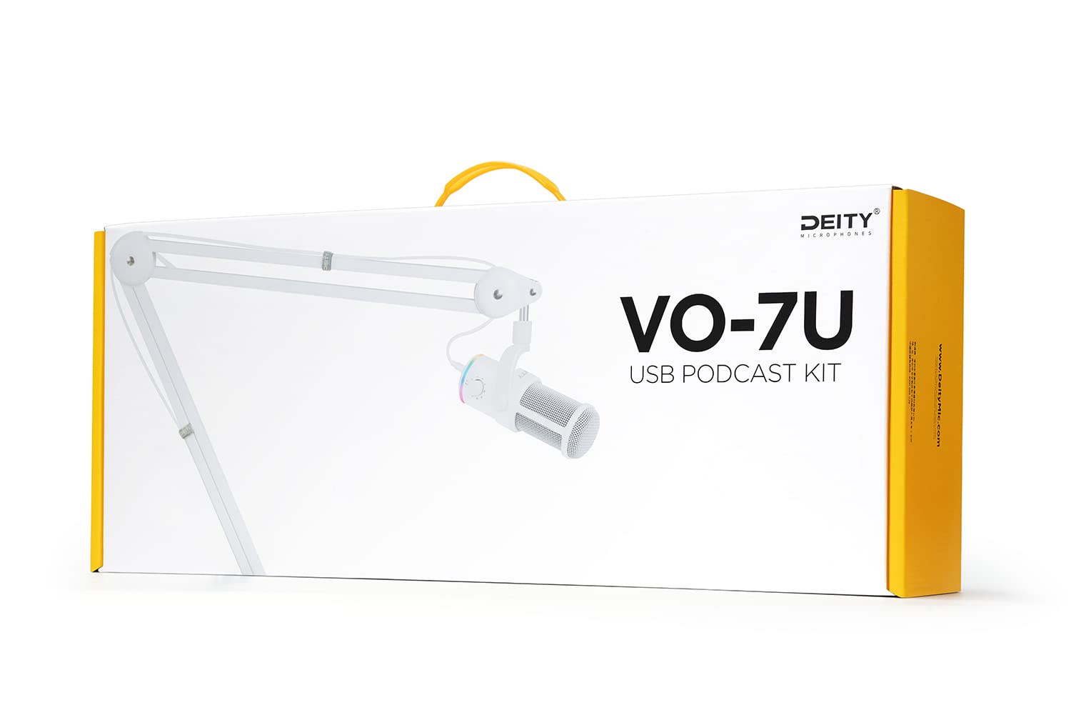 Deity VO-7U Boom Arm Kit USB Dynamic Podcast Microphone with RGB Lights for Game Podcast Stream YouTube (White)