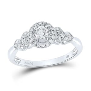 Dazzlingrock Collection 14kt White Gold Round Diamond Solitaire Bridal Wedding Engagement Ring 1/2 Cttw