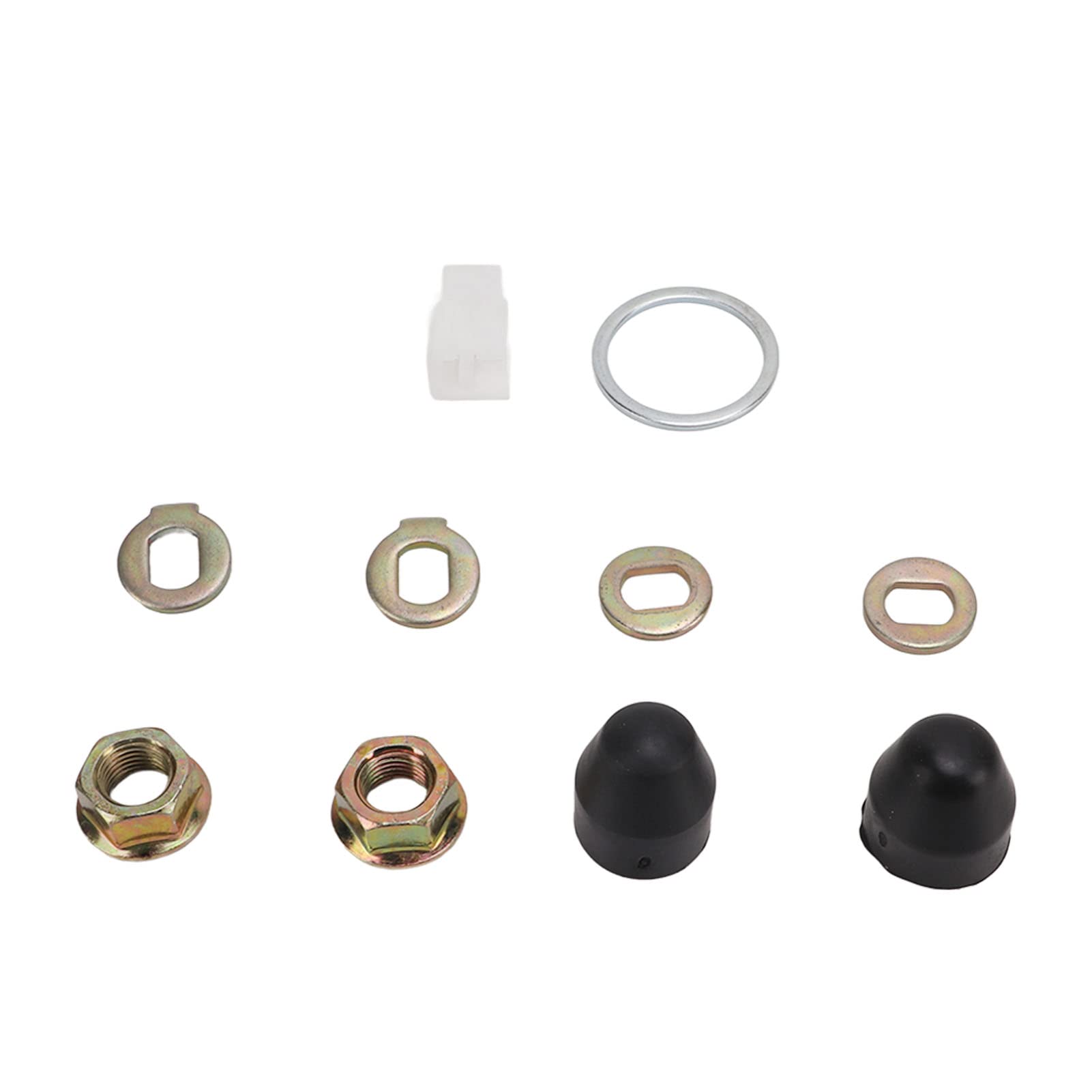 Hub Motor Nuts Kit, Steel Bike Wheel Axle Nut M14 Nuts Washer Kit with 14mm Shaft for Electric Bikes Scooters Bike Component Bike Axle Nut