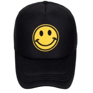 RUINUO Smile Face Baseball Cap Adjustable Trucker Hat Foam Mesh Back Hats