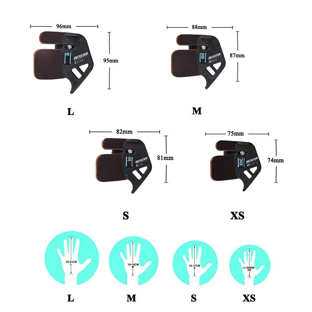 BICASTER Archery Finger Tabs Genuine Leather RH Finger Guard (Small)