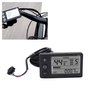 Electric Bike LCD Display, S866 Waterproof Cycle Bike Computer 24V 36V 48V Electric Scooter Control Panel with Plug for Electric E-Bike Ebike LCD Display Ebike Display