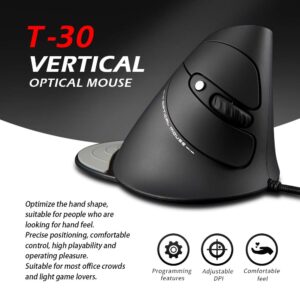 zelotes Computer Mouse for Laptop,3200DPI Ergonomic Mouse,6 Buttons USB Vertical Wired Mouse,Optical Laptop Mouse,Corded Mouse for PC,Mac