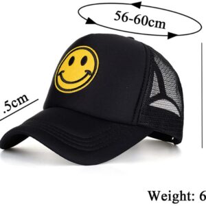 RUINUO Smile Face Baseball Cap Adjustable Trucker Hat Foam Mesh Back Hats