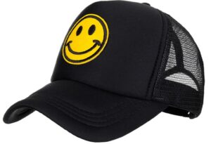 ruinuo smile face baseball cap adjustable trucker hat foam mesh back hats