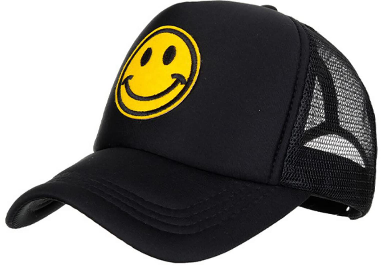 RUINUO Smile Face Baseball Cap Adjustable Trucker Hat Foam Mesh Back Hats