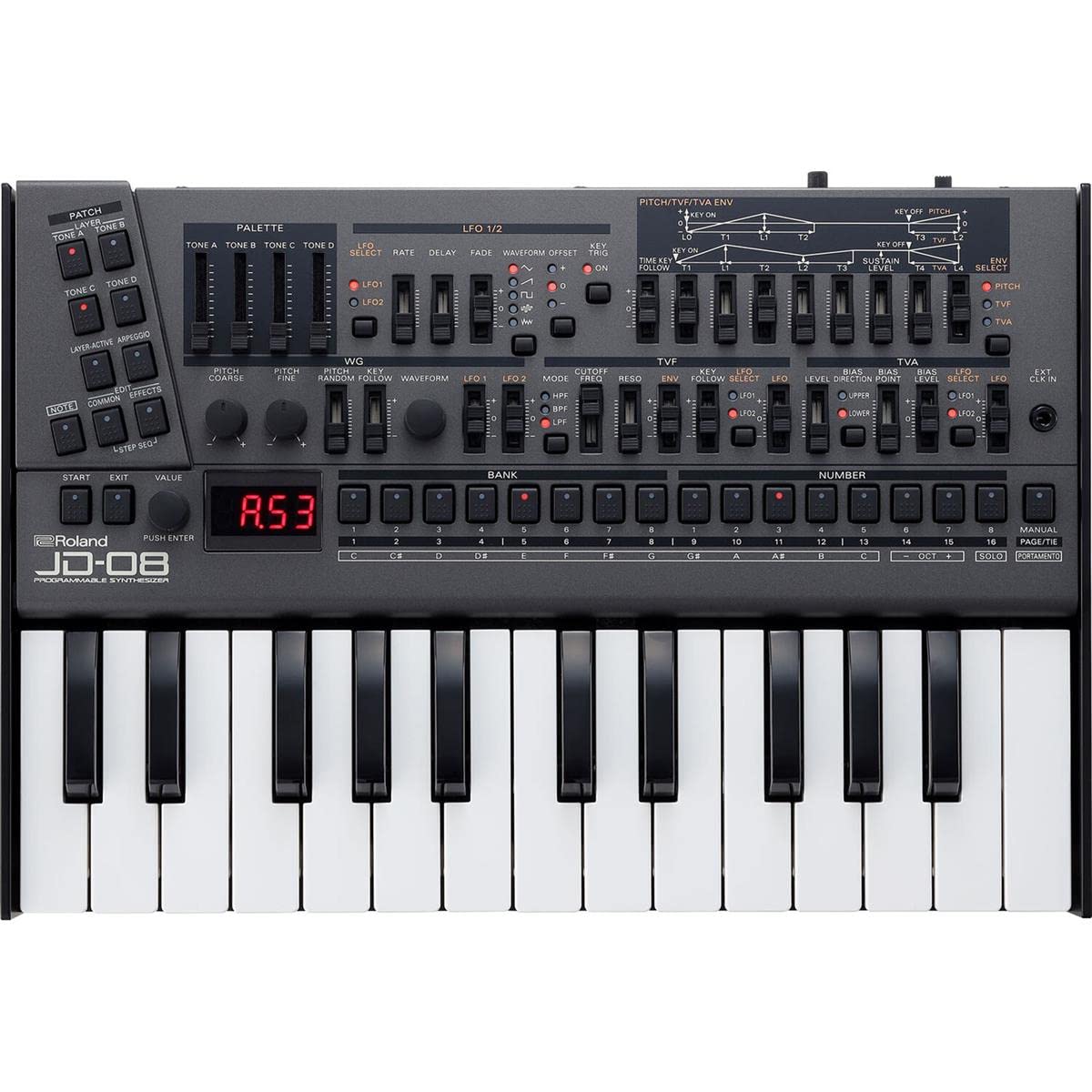 Roland JD-08 Tabletop Sound Module Boutique Synthesizer – Compact, Lightweight, Modern with New Effects and Polyphonic Sequencer