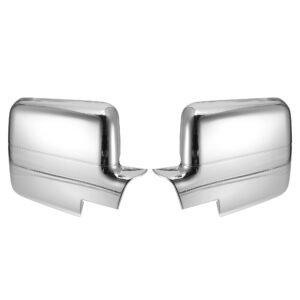 x autohaux pair car exterior chrome plated power full mirror cover cap for ford f150 2004 2005 2006 2007 2008