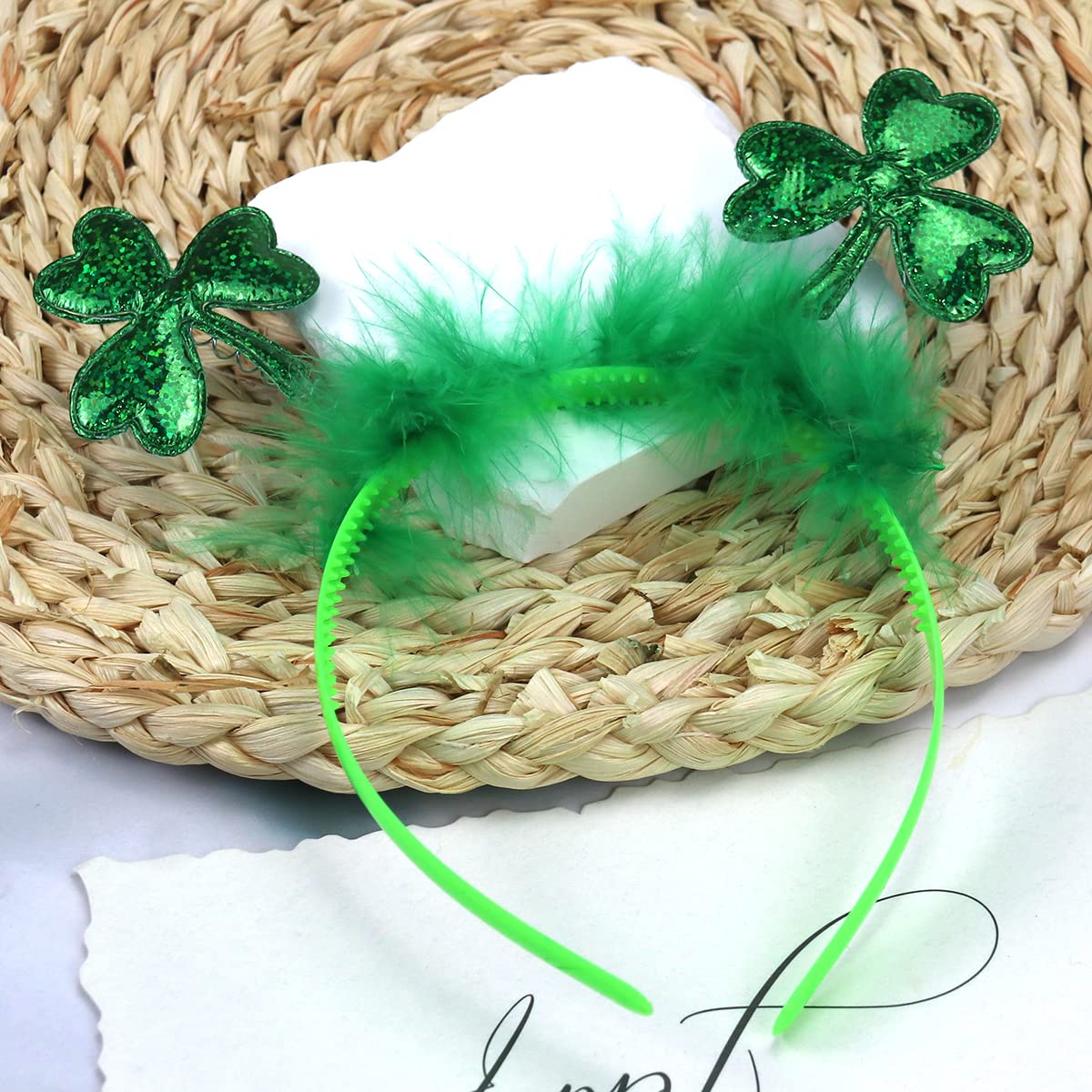 Shamrock Headband St. Patricks Hair Band for Girls Women Clover Hair Accessories Wedding Birthday Shamrock St. Patrick's Day Celebration Party Gift