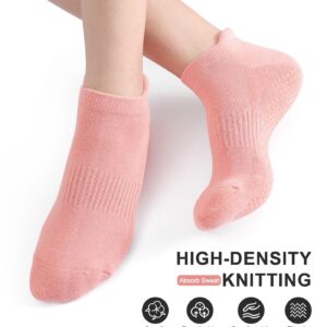 Breslatte Grip Socks Pilates Hospital Socks with Grips for Women Gripper Socks Non Slip Socks 3pair black pink grey, One Size