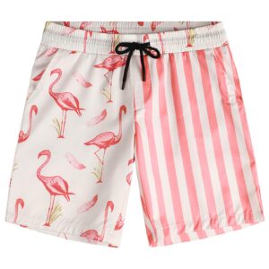 VATPAVE Mens Flamingo Hawaiian Sets Casual Short Sleeve Button Down Shirts Beach Outfits Large Pink Flamingo Shirt and Shorts