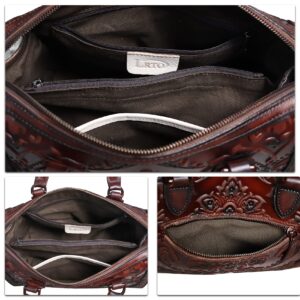 Genuine Leather Top Handle Handbag for Women Handmade Vintage Satchel Retro Cowhide Crossbody Handbags Purse Hobo Bags