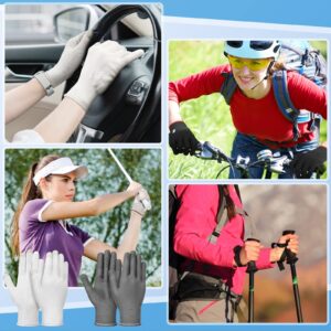 3 Pairs Women Sun Protective Driving Gloves UV Protection Summer Non Slip Touchscreen Lightweight Driving Gloves for Golf, Riding(M)